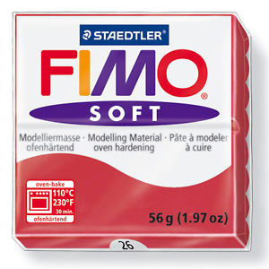 Polümeersavi Soft 57g kirsipunane, Fimo /6