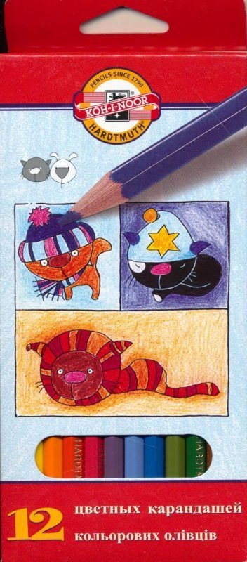 Värvipliiatsid 12 värvi ''Naiivloomad'', Koh-i-Noor/12