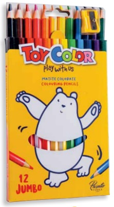 Värvipliiatsid 12v Super Jumbo +teritaja ''Play with us'', Toy Color /6