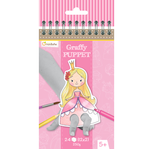 Värviraamat-näpunukud 10x13cm 24l ''Printsessid'' 250g, Avenue Mandarine /5