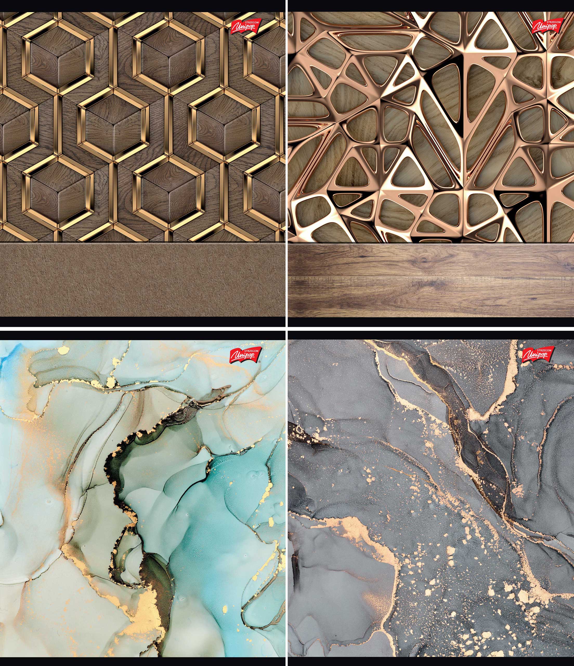 Kaustik A5/48l ruut „Mustrid“ 4 motiivi 70g, Unipap /15