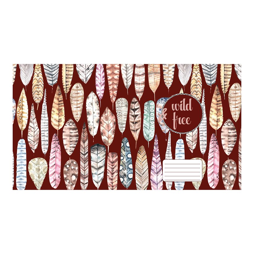 Vihik A5/12l 23 joont „Wild & Free“, 4 motiivi, 70g