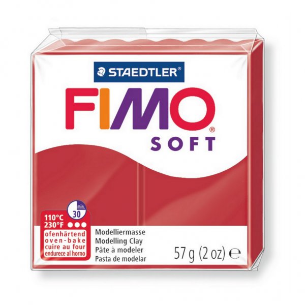 Polümeersavi Soft 56g jõulupunane, Fimo /6