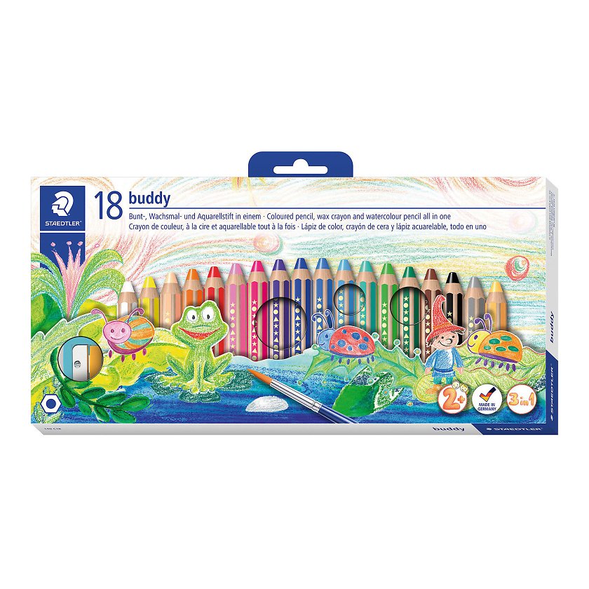 Värvipliiatsid 18 värvi Noris BUDDY +teritaja akvarelluvad 2+ Staedtler /3