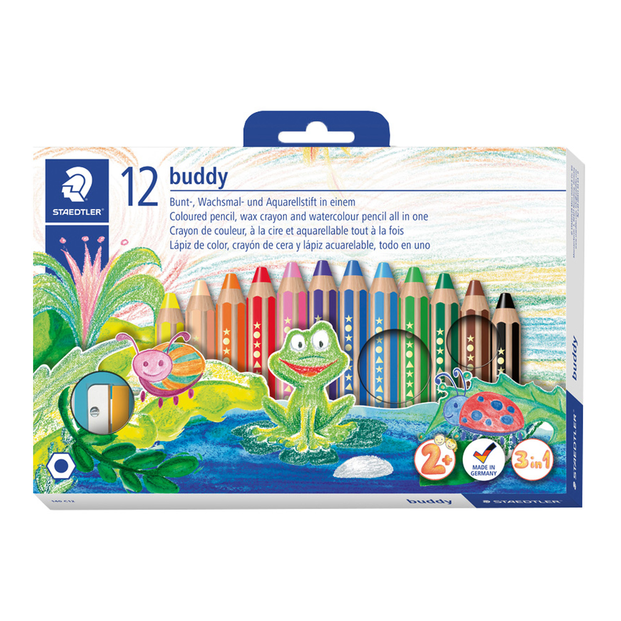 Värvipliiatsid 12 värvi Noris BUDDY +teritaja akvarelluvad 2+ Staedtler /5