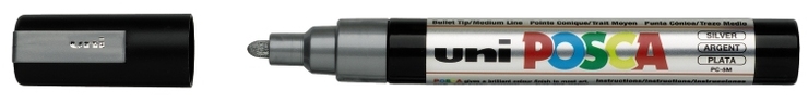 Marker perm. UNI Posca PC-5M, hõbe