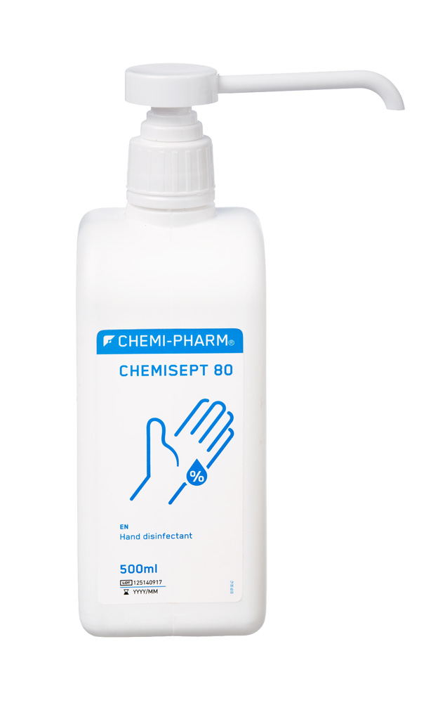 Käte desinfitseerimisvahend Chemisept 80 500ml pumbaga