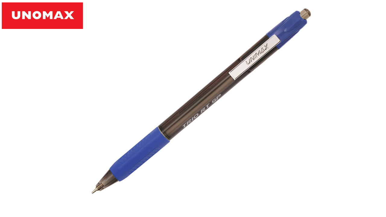 Pastapliiats lülitiga Trio RT GP STL 0,7mm met.klambriga, 3-tahuline, sinine, Unomax /50