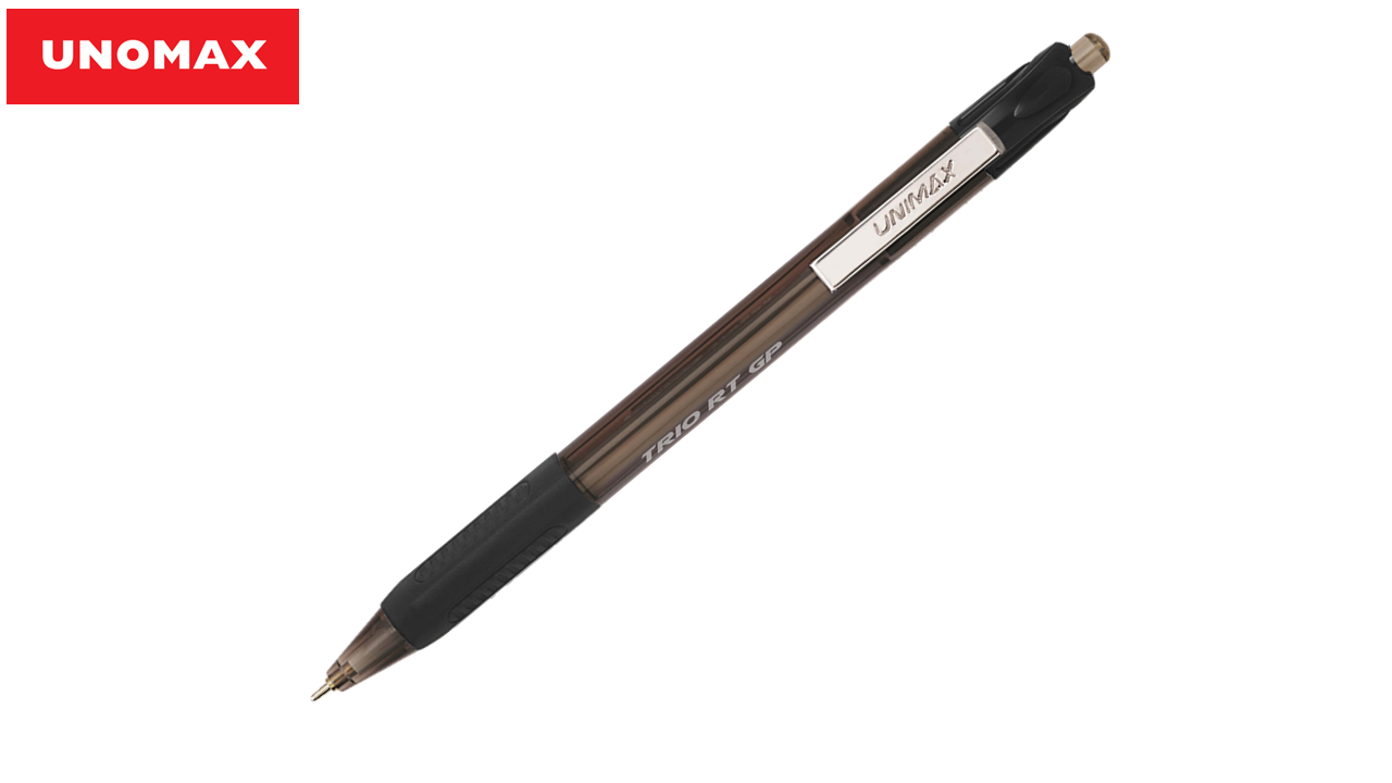 Pastapliiats lülitiga Trio RT GP STL 0,7mm met.klambriga, 3-tahuline, must, Unomax /50