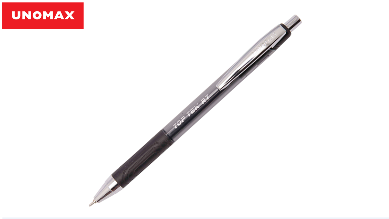 Pastapliiats lülitiga UNOMAX Toptek RT metallklambriga, 0,7mm must/12