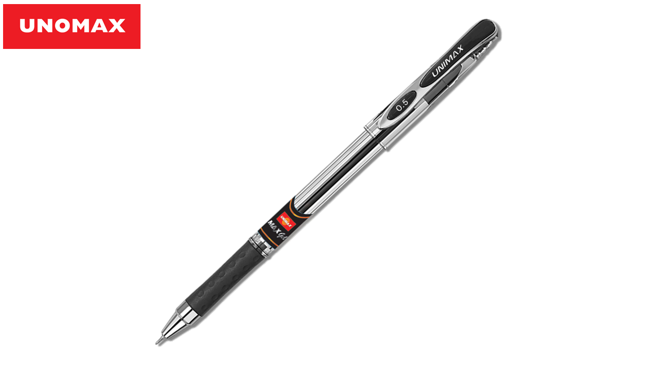 Geelpliiats Maxgel UNOMAX must, läbipaistev korpus, kummeeeritud, 0,5mm/12