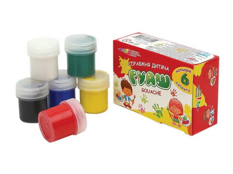 Guaššvärvide komplekt 6x20ml keeratava korgiga topsis, Gamma /24