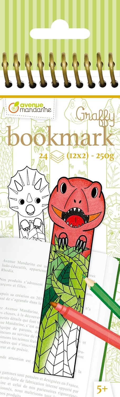 Värvitavad järjehoidjad ''Dinosaurused'' 24l 250g, Avenue Mandarine /5