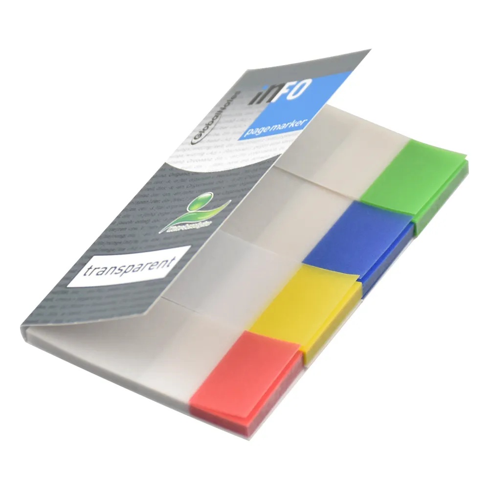 Järjehoidjad Info Notes läbipaistev 4 värvi 20x50mm/12/240