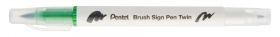 Pintselpliiats Brush Sign Pen Twin heleroheline kahepoolse pintselotsaga, Pentel /10