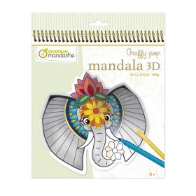 Värviraamat 15x20cm ''3D mandala - savanniloomad'' 36l 250g, Avenue Mandarine /5