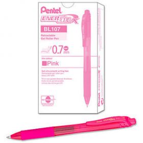 Geelpliiats lülitiga EnerGel X 0,7mm roosa, Pentel /12