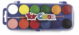 Vesivärvid 12 värvi+pintsel, plastkarbis, Toy Color /12/96 EOL
