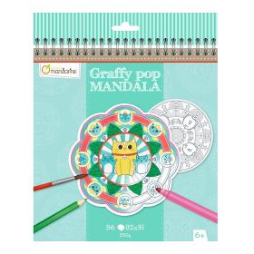 Värviraamat 15x20cm ''Mandala loomad'' 36l 250g, Avenue Mandarine /5