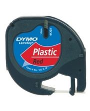 Dymo LetraTag lint (plastik) 12mmx4m 91223 punane