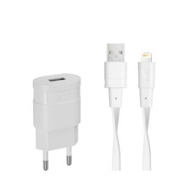 Laadija Apple kaabliga 1 USB pesaga 1,0A valge, Rivacase/12