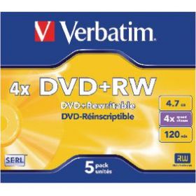 DVD+RW 4,7GB 4x Matte Silver jewel Verbatim /5/100