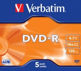 DVD-R 4,7GB 16x Matte Silver jewel Verbatim /5/100