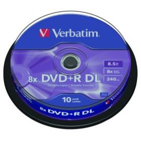 DVD+R 8,5GB 8x Double Layer Matte Silver 10sp Verbatim /20