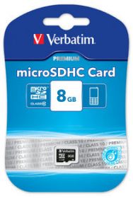Mälukaart 8GB Micro SDHC klass10 Verbatim/20