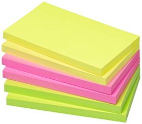 Märkmepaber liimiga Info Notes 80lehte, 125x75mm neoonvärvid 6 tk/pk