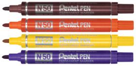 Permanentmarker N50 ümara otsaga 4,3mm kollane, Pentel /12/480