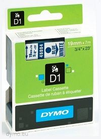 Dymo lint D1 19mmx7m sin/valge 45804/5