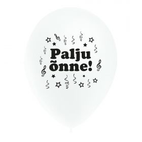 Õhupallid „Palju õnne“ valged, Birthday 10tk/pk diam 25cm, Balloonia /12