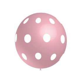 Õhupall XL roosa valgete täppidega, Decoration 1tk/pk daim 91cm, Balloonia/12