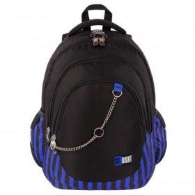 Seljakott neljaosaline STRIGHT BP-01 BLACK & BLUE