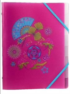 Plastmapp kummiga ''Kawaiko'' A4 8 registriga, 2 motiivi, Exacompta