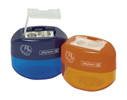 Pliiatsiteritaja 2 ava, konteineriga, vasakukäelistele, Brunnen /12