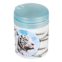 Pliiatsiteritaja 2 avaga ja kaanega ''FoE'' valge tiiger, konteineriga, Brunnen /12