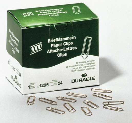 Kirjaklamber 26mm, vask 1000tk/pk, Durable /10