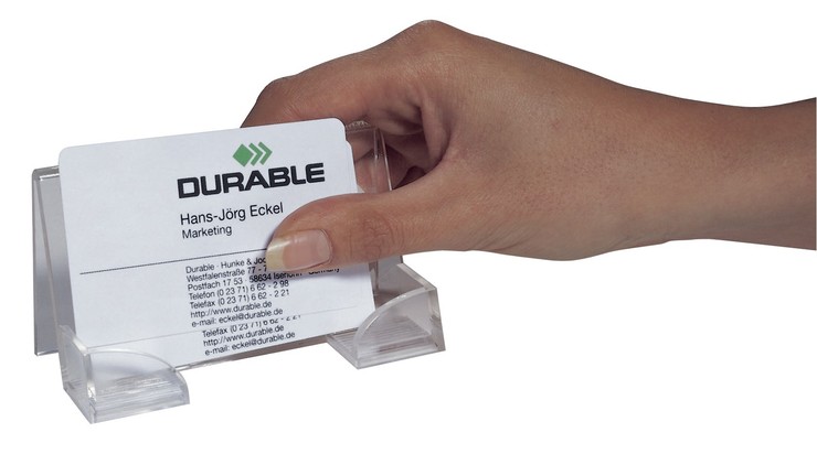 Visiitkaardialus Durable, mahutab kuni 50 visiitkaarti, laiusega kuni 100 mm, akrüül /8