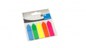 Järjehoidja ''nool'' liimiga läbipaistev 5värvi x12x50mm 12/240