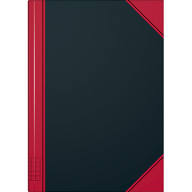 Kaustik A5/96l ruut punane/must, kõvad kaaned, Brunnen /5
