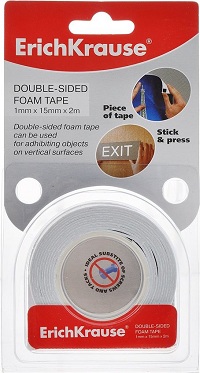 Kleeplint kahepoolne 1mmx15mmx2m vahtteip ErichKrause /12