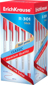 Pastapliiats Erich Krause R-301 Classic korgiga 1,0mm punane /50