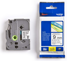 Lint Brother TZE-221 9mm/8m must tekst valge põhi