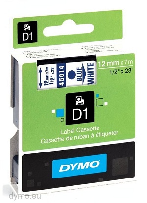 Dymo lint D1 12mmx7m sin/valgel 45014/5