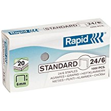 Klambrid 24/6 tsink 1000tk/pk Standard, Rapid /20/200