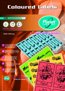 Etiketid Planet A4 105x148 100 lehte/4tk lehel/roheline /10