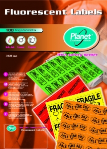 Etiketid Planet A4 210x297 100 lehte /1tk lehel/neoonoranz/10