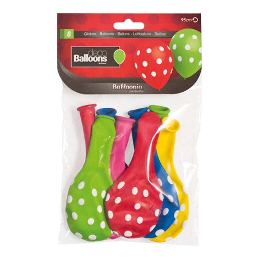 Õhupallid „Täpid“ värvivalik, Decoration 8tk/pk diam 30cm, Balloonia